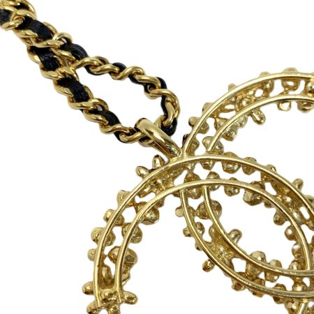  CHANEL シャネル 小花モチーフ ココマーク ネックレス  E23A ゴールド