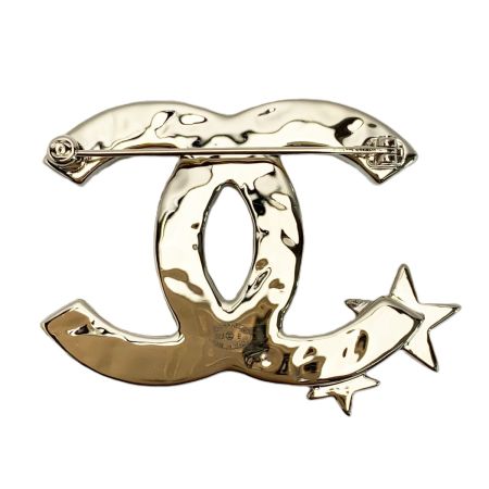  CHANEL シャネル ココマーク スター ブローチ ゴールド GP ラインストーン アクセサリー