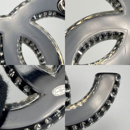  CHANEL シャネル ココマーク ラインストーン ブローチ D21K ブラック レジン