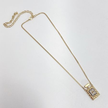  CHANEL シャネル ココマーク 香水ボトルモチーフ ネックレス A21V ゴールド GP ラインストーン フェイクパール パフュームボトル