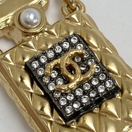  CHANEL シャネル ココマーク 香水ボトルモチーフ ネックレス A21V ゴールド GP ラインストーン フェイクパール パフュームボトル