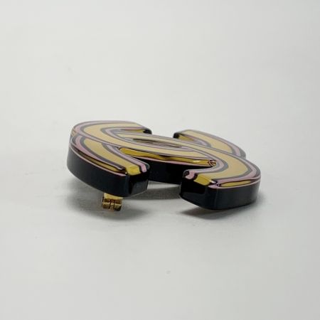  CHANEL シャネル 手書き風のココマーク D23A イエロー×ピンク ジュエリー アクセサリー ブローチ