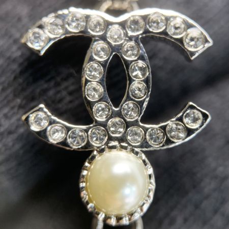  CHANEL シャネル ココマーク リボン ブローチ B23K ブラック×パール GP ラインストーン フェイクパール