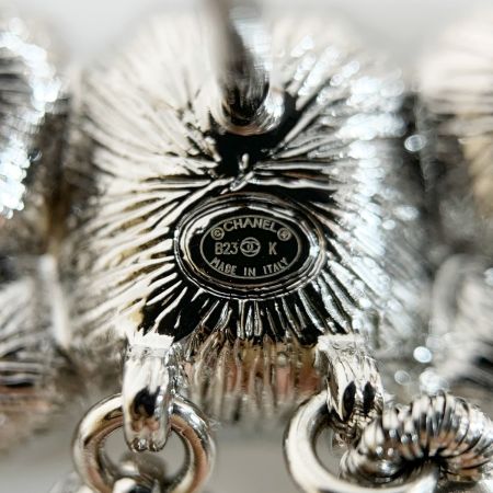  CHANEL シャネル ココマーク リボン ブローチ B23K ブラック×パール GP ラインストーン フェイクパール