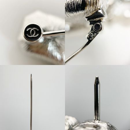  CHANEL シャネル ココマーク リボン ブローチ B23K ブラック×パール GP ラインストーン フェイクパール