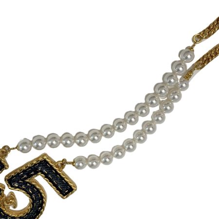  CHANEL シャネル №5 パール ネックレス I24P ロング メッキ ネックレス