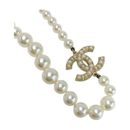  CHANEL シャネル パール CCロゴ F16V ラインストーン