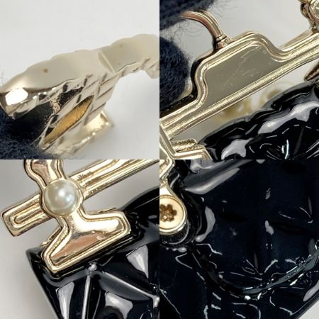  CHANEL シャネル ココマーク マトラッセバッグ ネックレス B23C ブラック×ゴールド GP フェイクパール