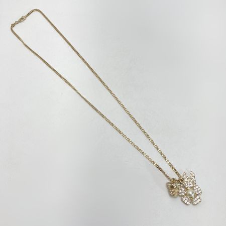  CHANEL シャネル ココマーク フラワー ネックレス B23S ゴールド GP ラインストーン フェイクパール