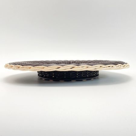  FENDI フェンディ FFロゴ アンダープレート テーブルウェアコレクション ダークブラウン ラタン/レザー 箱有