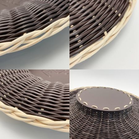  FENDI フェンディ FFロゴ アンダープレート テーブルウェアコレクション ダークブラウン ラタン/レザー 箱有