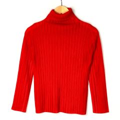  ISSEY MIYAKE イッセイミヤケ PLEATS PLEASE 長袖 カットソー PP13-FK363 レッド サイズ 3 レディース Bランク