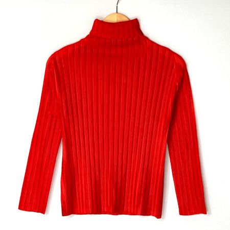  ISSEY MIYAKE イッセイミヤケ PLEATS PLEASE 長袖 カットソー PP13-FK363 レッド サイズ 3 レディース