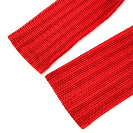  ISSEY MIYAKE イッセイミヤケ PLEATS PLEASE 長袖 カットソー PP13-FK363 レッド サイズ 3 レディース