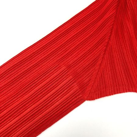  ISSEY MIYAKE イッセイミヤケ PLEATS PLEASE 長袖 カットソー PP13-FK363 レッド サイズ 3 レディース
