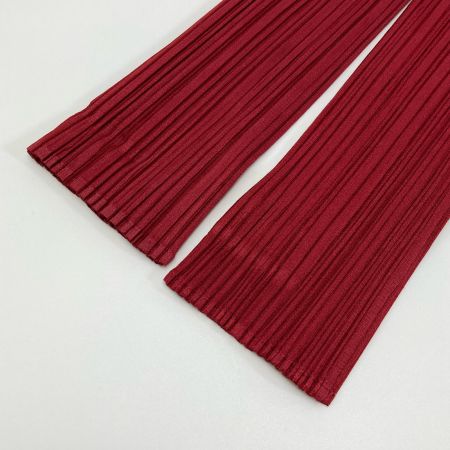  ISSEY MIYAKE イッセイミヤケ PLEATS PLEASE 長袖カットソー PP73-JK183 レッド サイズ 3 レディース