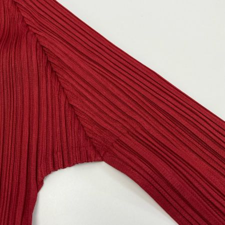  ISSEY MIYAKE イッセイミヤケ PLEATS PLEASE 長袖カットソー PP73-JK183 レッド サイズ 3 レディース