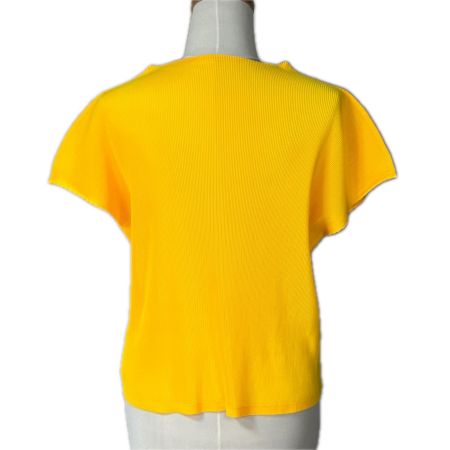  ISSEY MIYAKE イッセイミヤケ PLEATS PLEASE ノースリーブカットソー SIZE 3 PP31-FK365 イエロー系 レディース