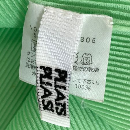  ISSEY MIYAKE イッセイミヤケ PLEATS PLEASE 半袖 カットソー PP23-FK305 黄緑 サイズ 3 レディース