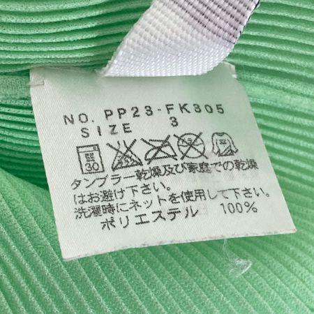  ISSEY MIYAKE イッセイミヤケ PLEATS PLEASE 半袖 カットソー PP23-FK305 黄緑 サイズ 3 レディース