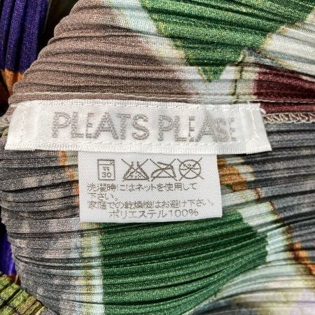  ISSEY MIYAKE イッセイミヤケ ノースリーブカットソー PP33-JK732 パープル×グレー サイズ 3 レディース