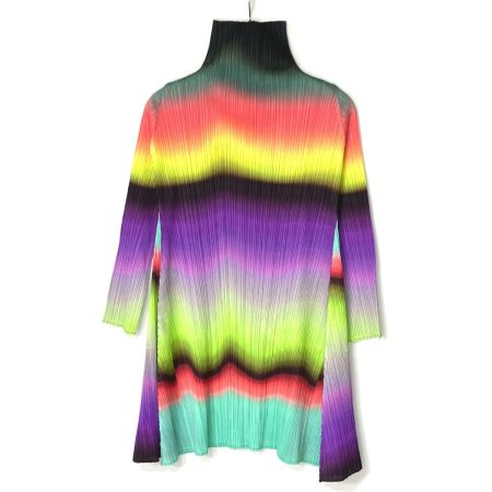  ISSEY MIYAKE イッセイミヤケ PLEATS PLEASE ワンピース PP23-JT736 ブラックピンク×イエロー×パープル サイズ 3 レディース