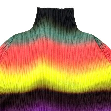  ISSEY MIYAKE イッセイミヤケ PLEATS PLEASE ワンピース PP23-JT736 ブラックピンク×イエロー×パープル サイズ 3 レディース