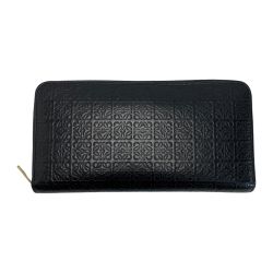 ☆☆ LOEWE ロエベ リピートアナグラム C499T12X07 ブラック ラウンドファスナー財布 レディース Cランク