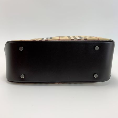  BURBERRY バーバリー PVC チェック柄 ベージュ ハンドバッグ