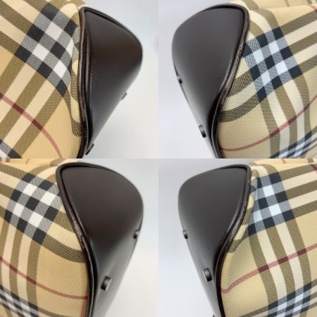  BURBERRY バーバリー PVC チェック柄 ベージュ ハンドバッグ