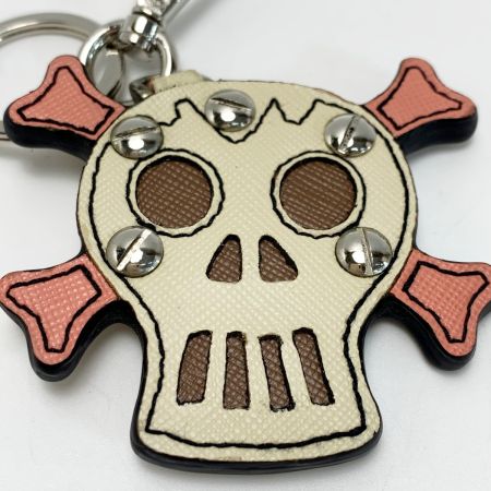  PRADA プラダ レザー スカル キーホルダー レザー