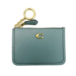 ☆☆ COACH コーチ ミニ スキニー ID ケース CR550 グレー キーリング付き Bランク