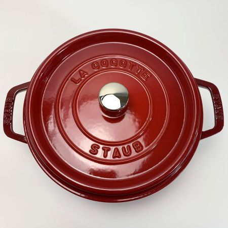  STAUB ストウブ ピコ ココット 24cm ラウンドチェリー キッチン用品 調理器具 レッド ホーロー鍋