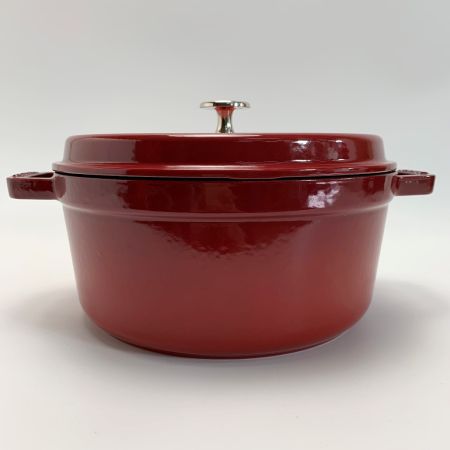 STAUB ストウブ ピコ ココット 24cm ラウンドチェリー キッチン用品 調理器具 レッド ホーロー鍋