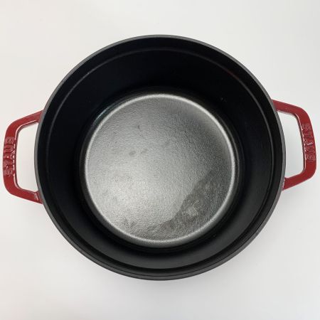  STAUB ストウブ ピコ ココット 24cm ラウンドチェリー キッチン用品 調理器具 レッド ホーロー鍋