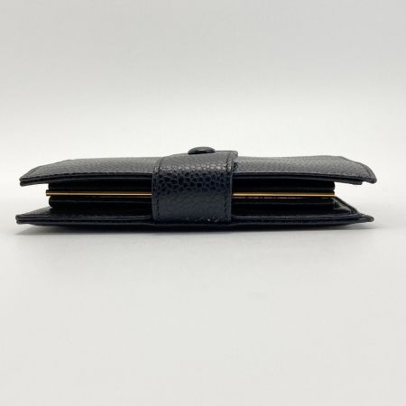  CHANEL シャネル ココマーク がま口 2つ折り財布 A13497 ブラック キャビアスキン ギャランティ有
