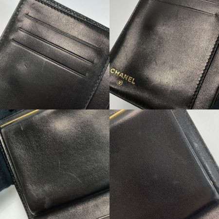  CHANEL シャネル ココマーク がま口 2つ折り財布 A13497 ブラック キャビアスキン ギャランティ有