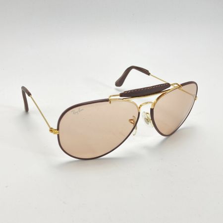  RAY-BAN (B&L) B&L アウトドアーズマン レザーコレクション サングラス ブラウン 62□14 ケース有 OUTDOORSMAN
