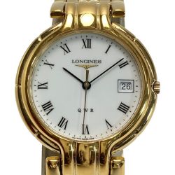 ☆☆ LONGINES ロンジン QWR デイト KW2518/L156.4 ホワイト クォーツ メンズ 腕時計 Bランク