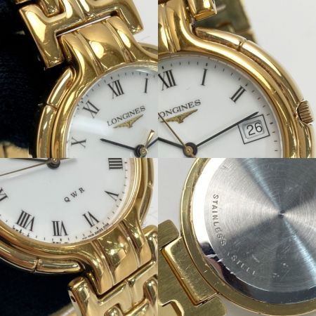 LONGINES ロンジン QWR デイト KW2518/L156.4 ホワイト クォーツ メンズ 腕時計