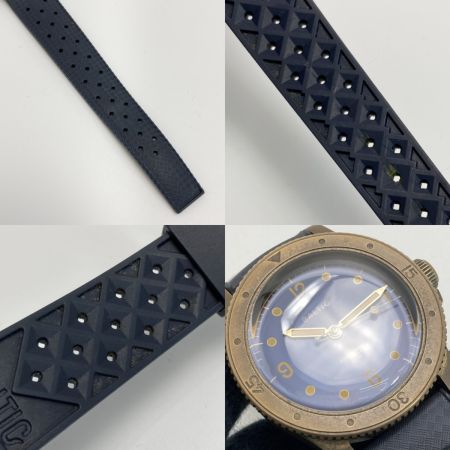  BALTIC アクアスカーフ ブロンズ ブルーダイアル 自動巻き メンズ 腕時計 箱有 AQUASCAPHE