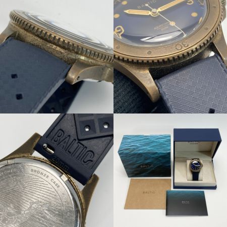  BALTIC アクアスカーフ ブロンズ ブルーダイアル 自動巻き メンズ 腕時計 箱有 AQUASCAPHE
