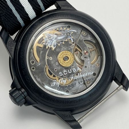  BLANCPAIN×swatch フィフティファゾムス オーシャンオブストーム SO35B400 ブラック 自動巻き メンズ 腕時計 箱有