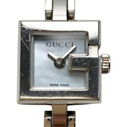 ☆☆ GUCCI グッチ ミニ Gロゴ ブルーシェル シルバー 102 クォーツ レディース 腕時計 Bランク