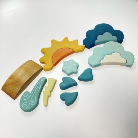  GRIMMS グリムス お天気の積み木 ウェザーブロック 13ピース 箱有