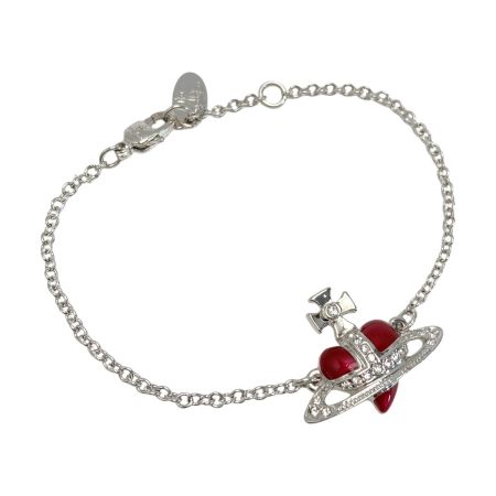  Vivienne Westwood ヴィヴィアン・ウエストウッド DIAMANTE HEART ブレスレット シルバー×レッド メタル ハート