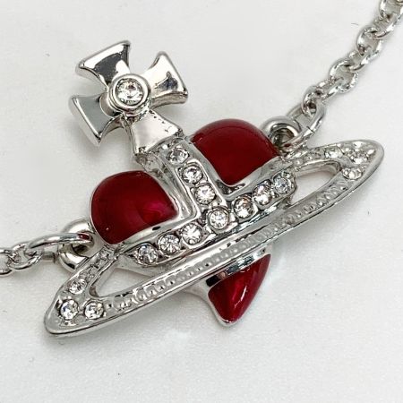  Vivienne Westwood ヴィヴィアン・ウエストウッド DIAMANTE HEART ブレスレット シルバー×レッド メタル ハート