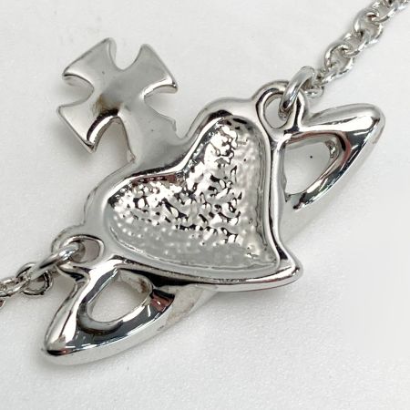  Vivienne Westwood ヴィヴィアン・ウエストウッド DIAMANTE HEART ブレスレット シルバー×レッド メタル ハート