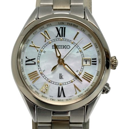  SEIKO セイコー ルキア 1Pダイヤ 1B35-0AA0 シェル文字盤 電波ソーラー レディース 腕時計 LUKIA