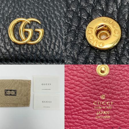  GUCCI グッチ レザー GGアマラント  739525 ブラック カードケース 袋有